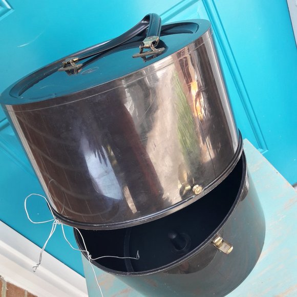 Vintage Wig Box or Hat Box Tall Narrow Suit Case Mod 60s Art Deco Contempo Hard - Picture 5 of 16